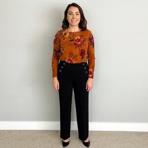 C EST. 1946 Black Pull-On Pants Size Large | Button Detail | Comfy & Chic